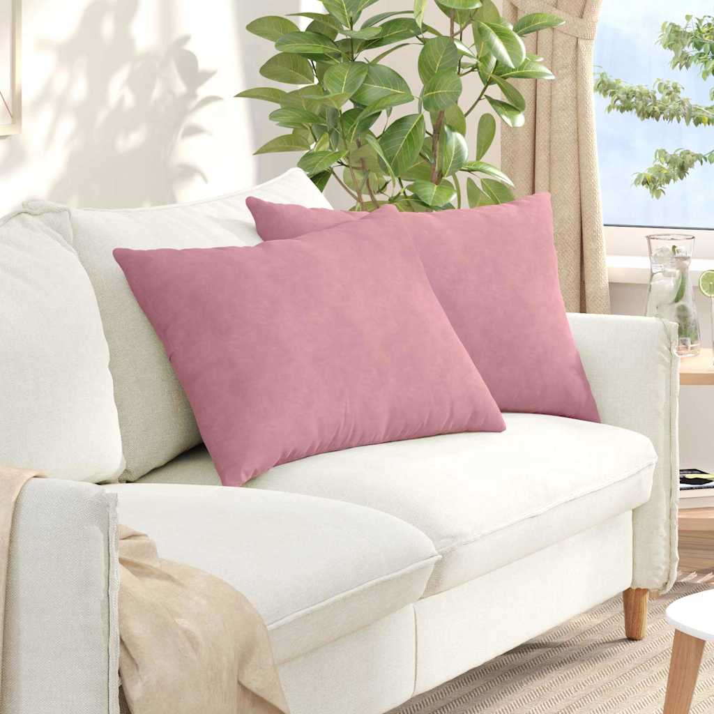 Cuscini per divano VidaXL 2 pezzi in tessuto a corda rosa 70 x 50 cm