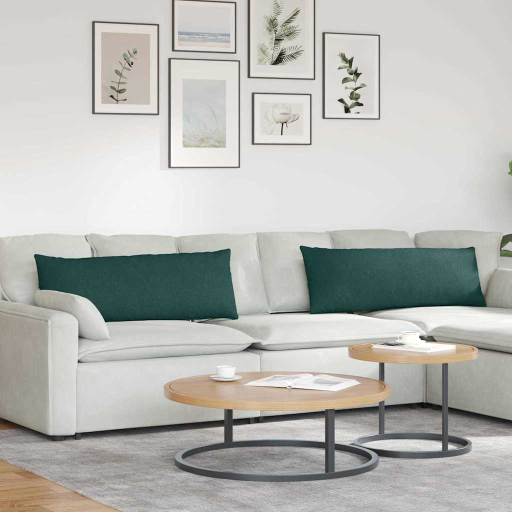 Cuscini per divano VidaXL 2 pezzi in tessuto verde scuro 120 x 40 cm