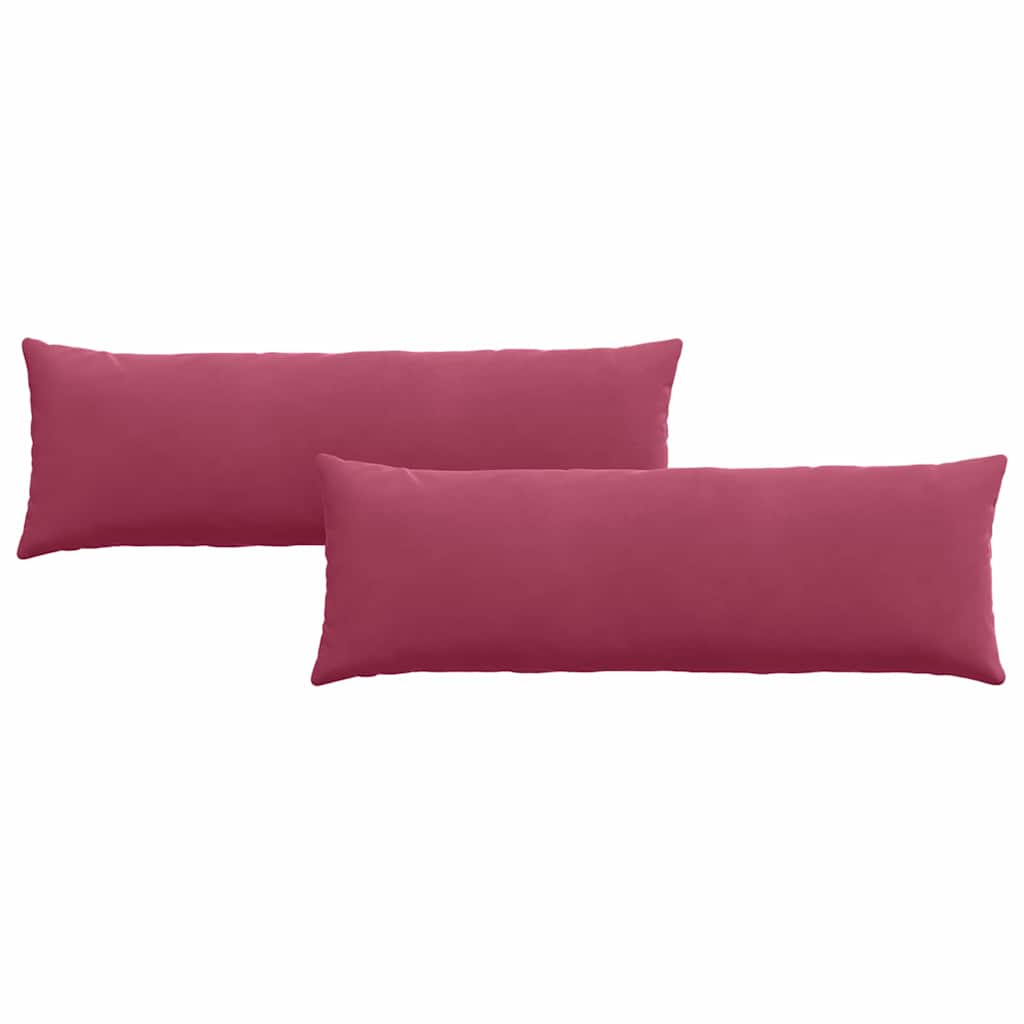 Cuscini per divano VidaXL, 2 pezzi, rosso vino, tessuto in corda 120 x 40 cm
