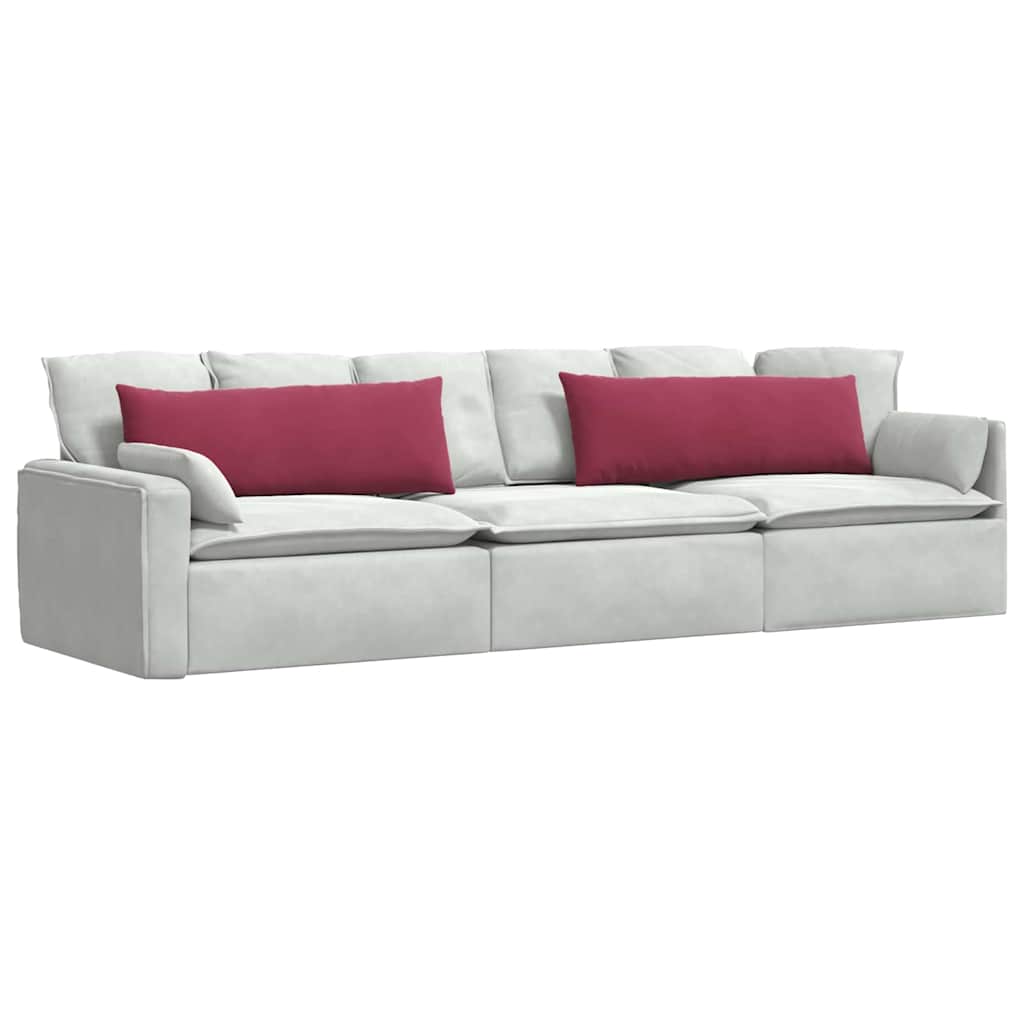 Cuscini per divano VidaXL, 2 pezzi, rosso vino, tessuto in corda 120 x 40 cm
