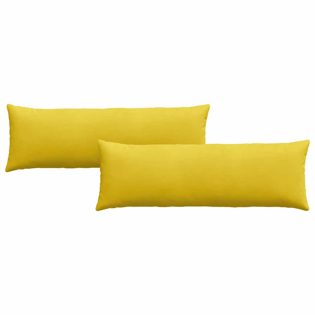 Cuscini per divano VidaXL 2 pezzi in tessuto a corda giallo 120 x 40 cm