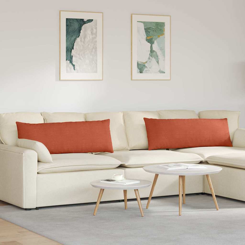 Cuscini per divano VidaXL 2 pezzi in tessuto a corde rosso-arancione 120 x 40 cm