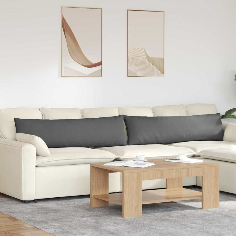 VidaXL cojines de sofá 2 piezas tela gris oscuro 145 x 40 cm