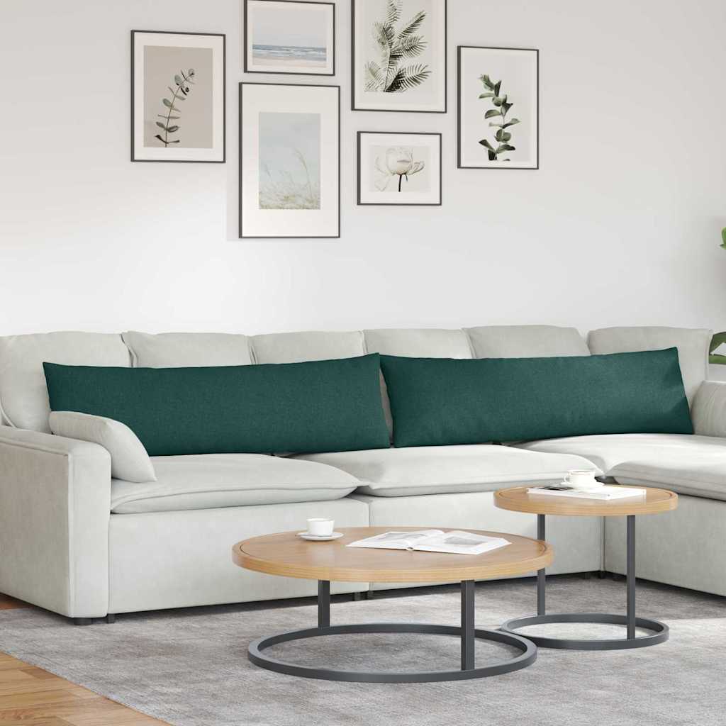 Cuscini per divano VidaXL 2 pezzi in tessuto verde scuro 145 x 40 cm