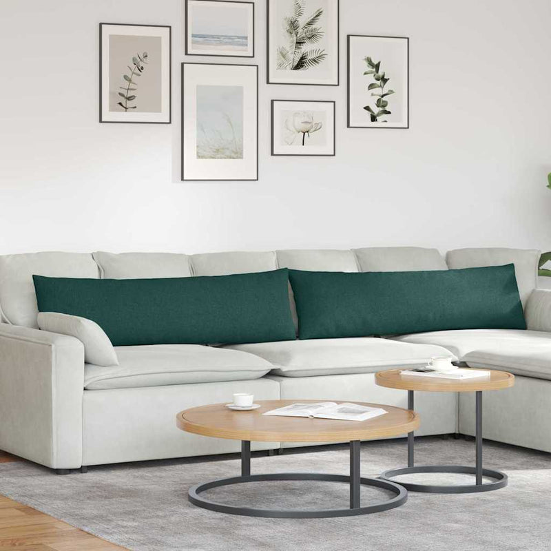 VidaXL cojines de sofá 2 piezas tela verde oscuro 145 x 40 cm