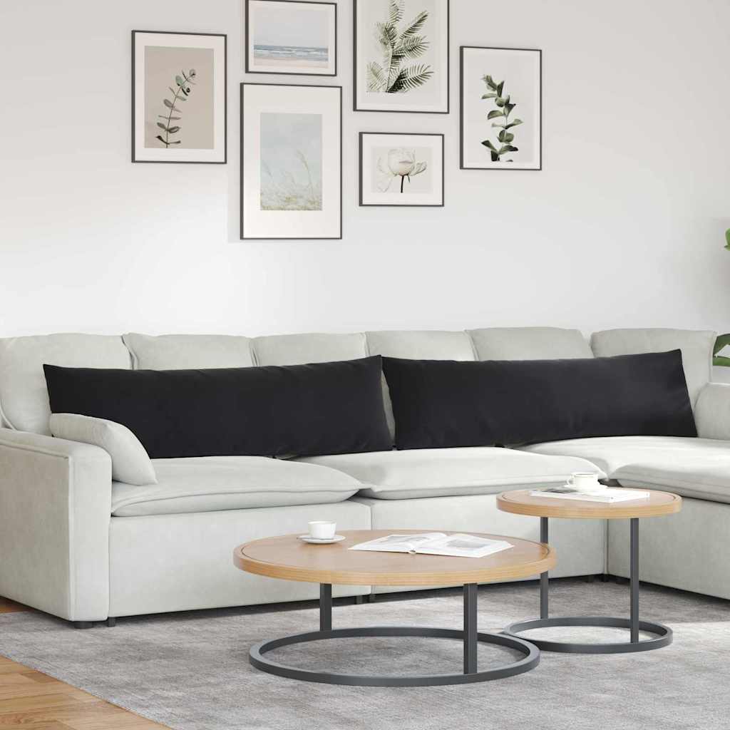 Cuscini per divano VidaXL 2 pezzi in tessuto di corda nero 145 x 40 cm