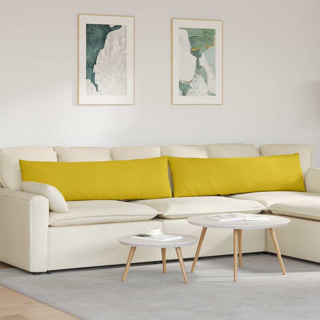 Cuscini per divano VidaXL 2 pezzi in tessuto a corda giallo 145 x 40 cm