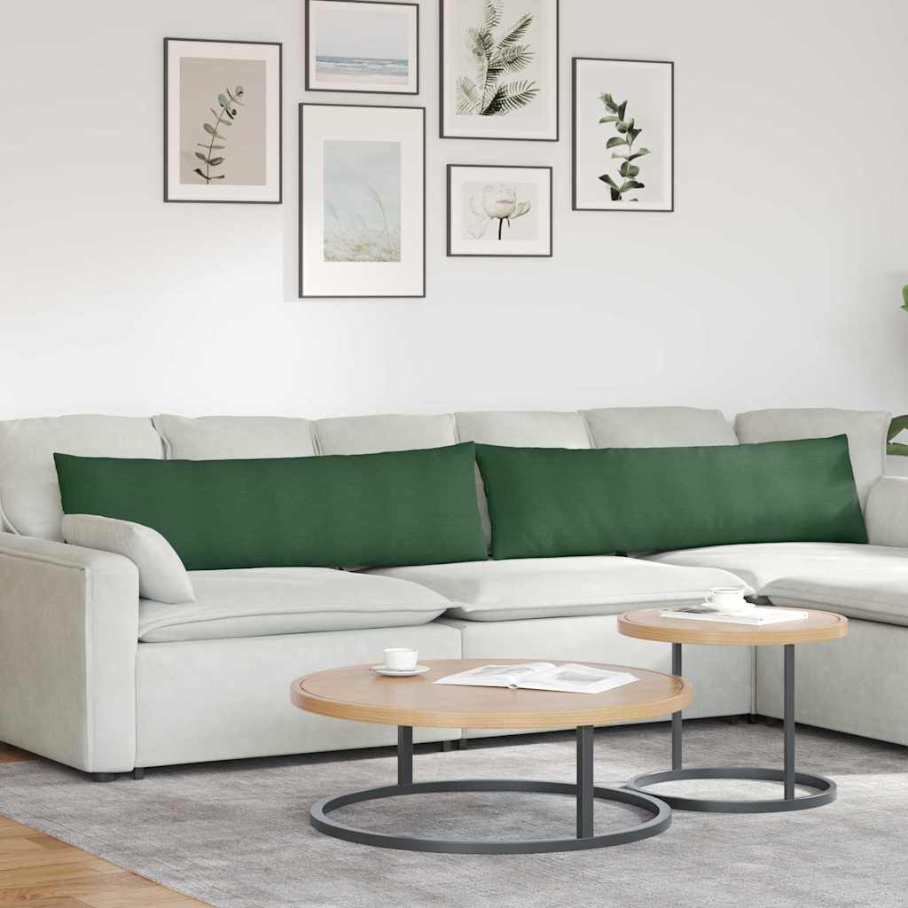 Cuscini per divano VidaXL 2 pezzi in tessuto a corde verde scuro 145 x 40 cm