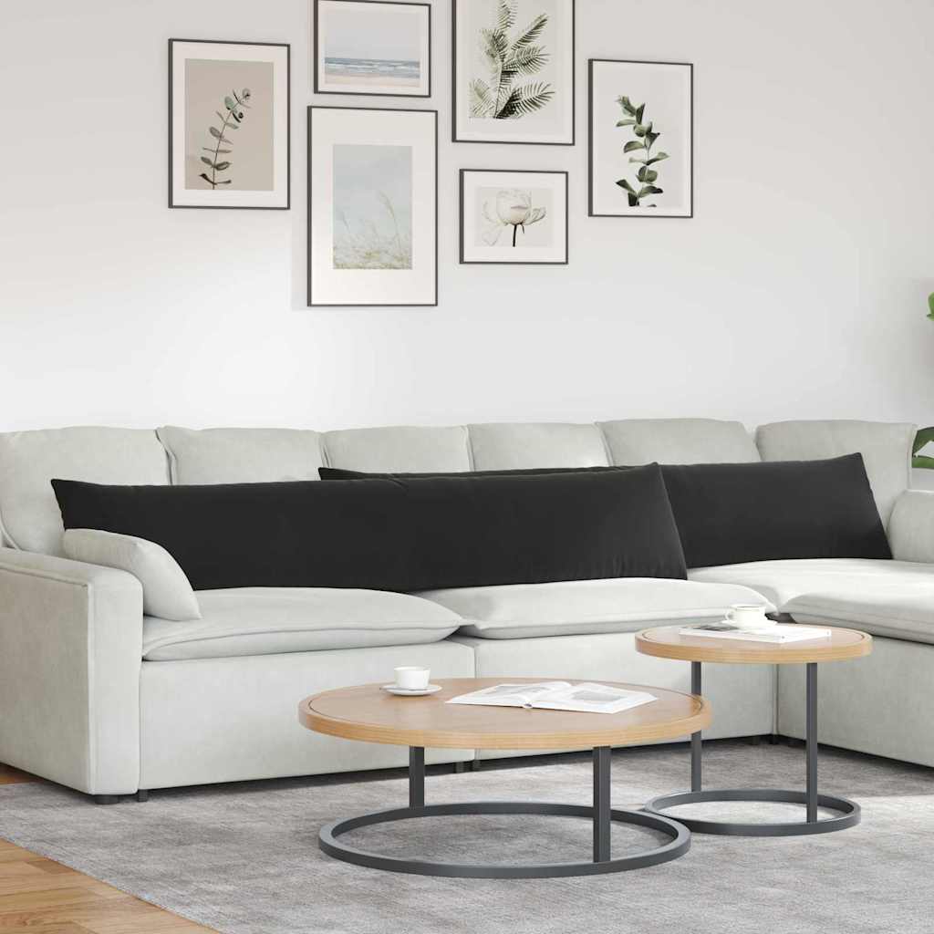 Cuscini per divano VidaXL 2 pezzi in tessuto di corda nero 200 x 40 cm