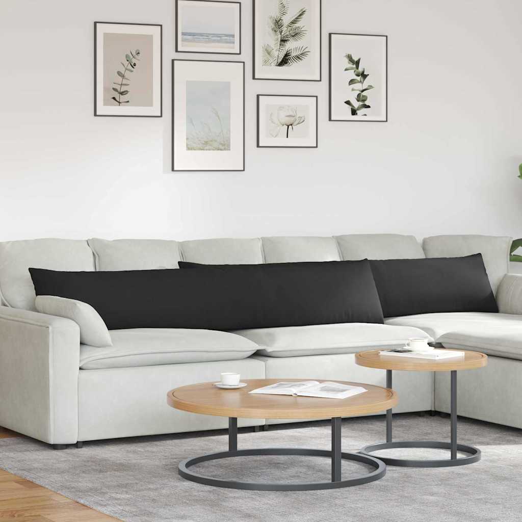 Cuscini per divano VidaXL 2 pezzi in tessuto nero 200 x 40 cm
