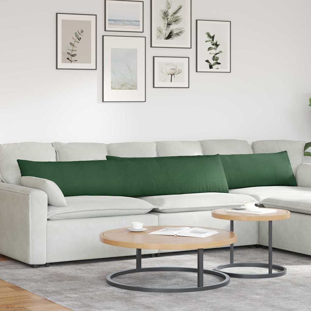 Cuscini per divano VidaXL 2 pezzi in tessuto a corde verde scuro 200 x 40 cm