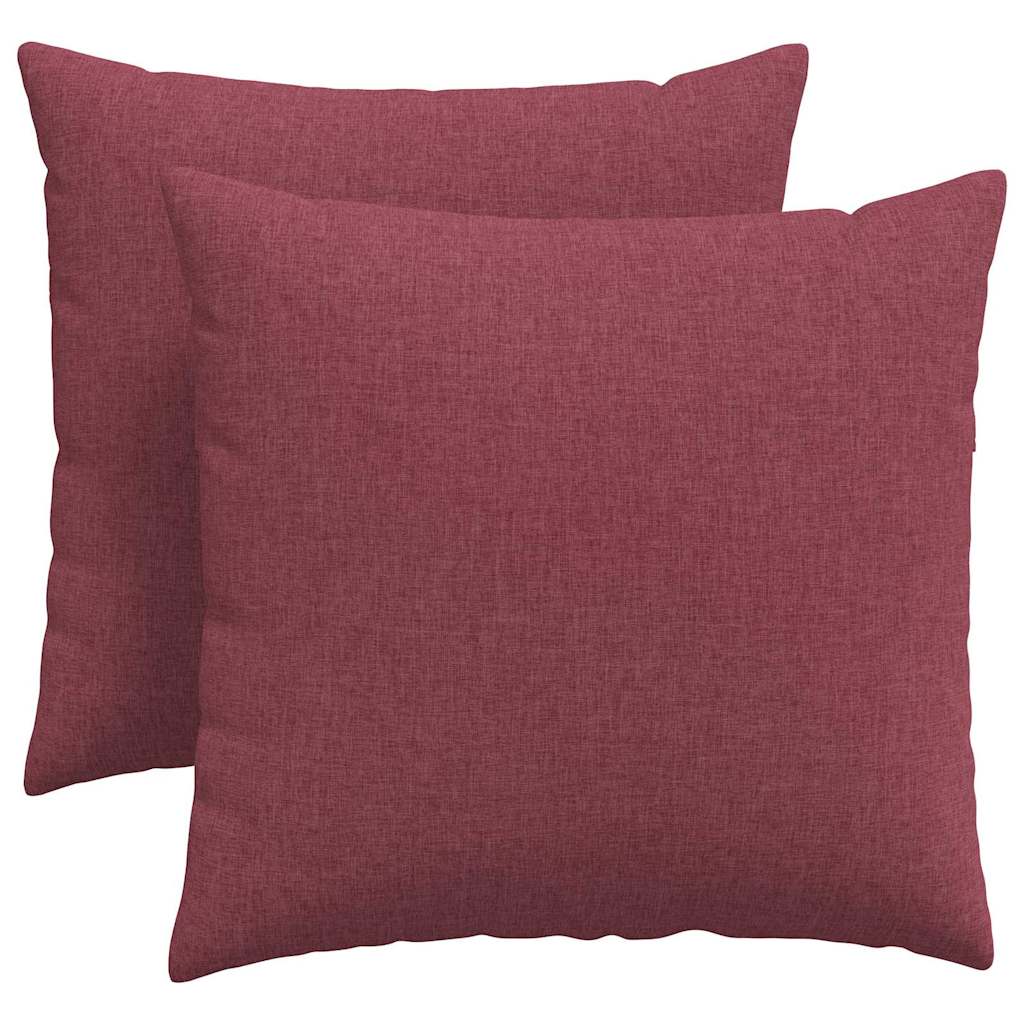 VidaXL cojines de sofá 2 piezas tejido rojo vino 45 x 45 cm