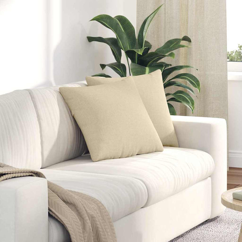 VidaXL cojines de sofá 2 piezas crema 45 x 45 cm tela