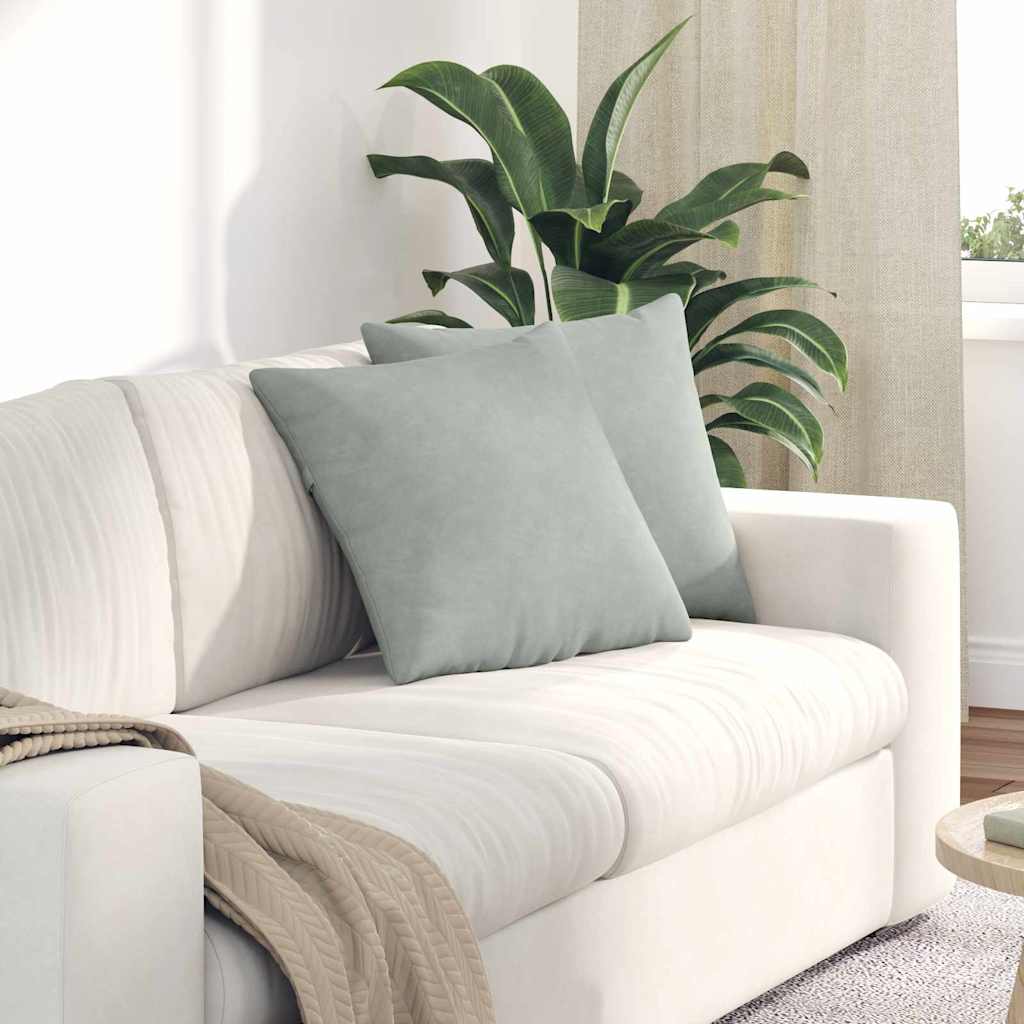 Cuscini per divano VidaXL 2 pezzi in tessuto a corde grigio chiaro 45 x 45 cm