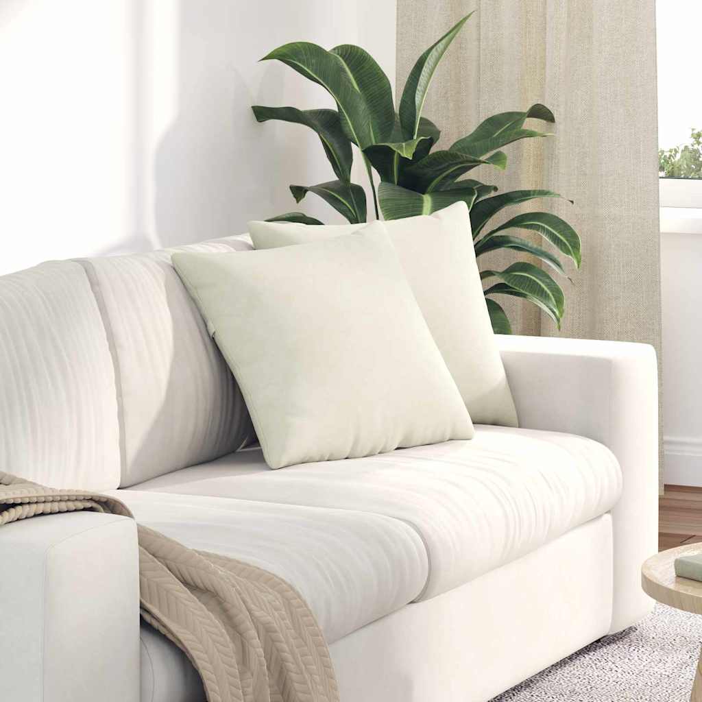Vidaxl sofa kussens 2 stuks crème 45 x 45 cm cordstof