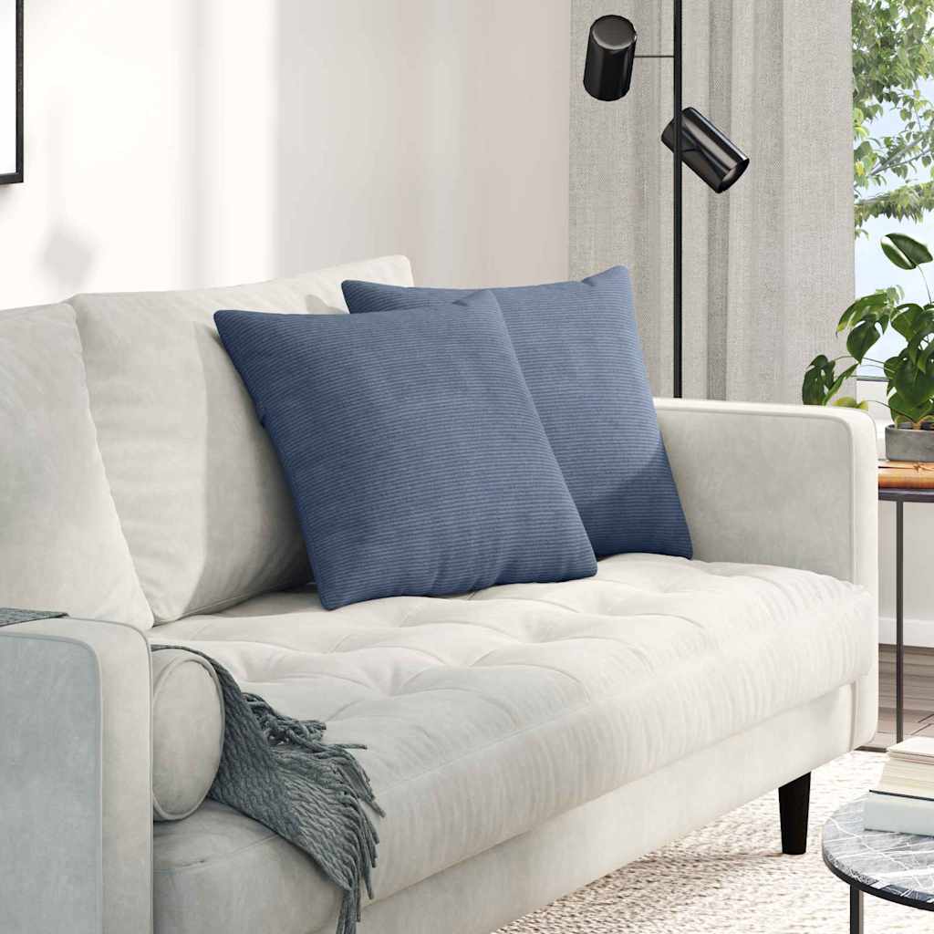 Cuscini per divano VidaXL 2 pezzi in tessuto a corda blu 45 x 45 cm