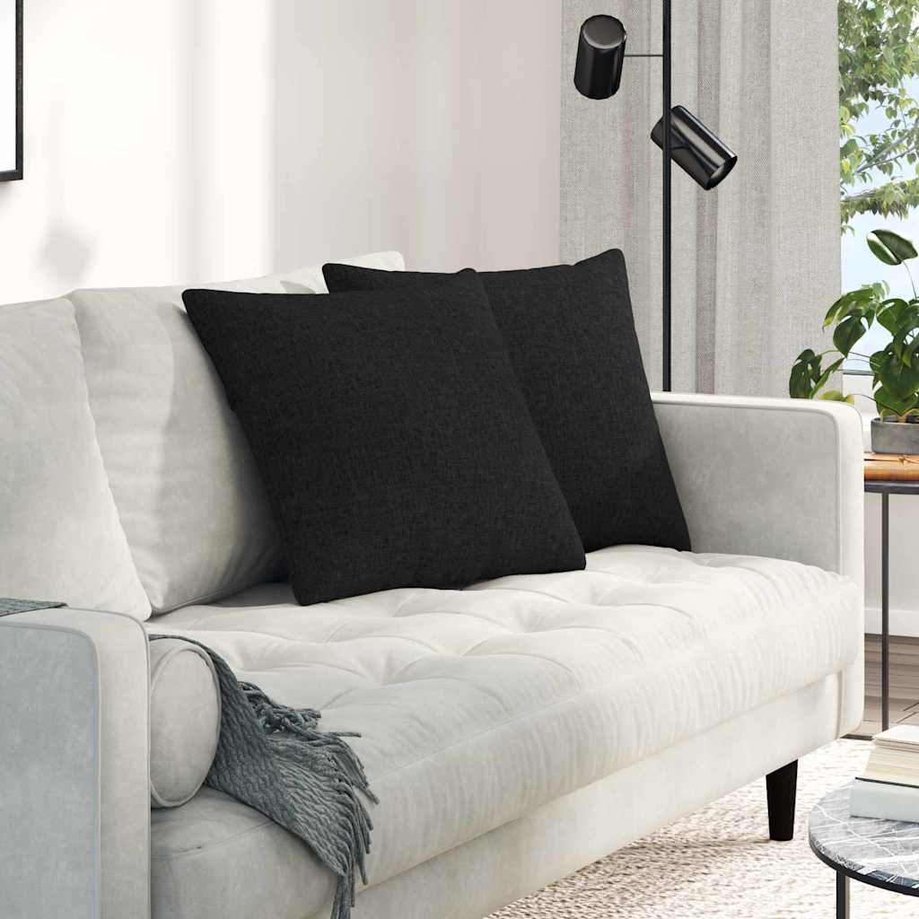 Cuscini per divano VidaXL 2 pezzi in tessuto nero 50 x 50 cm