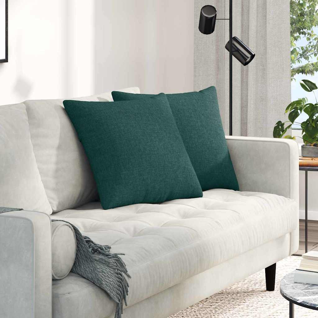 Cuscini per divano VidaXL 2 pezzi in tessuto verde scuro 50 x 50 cm