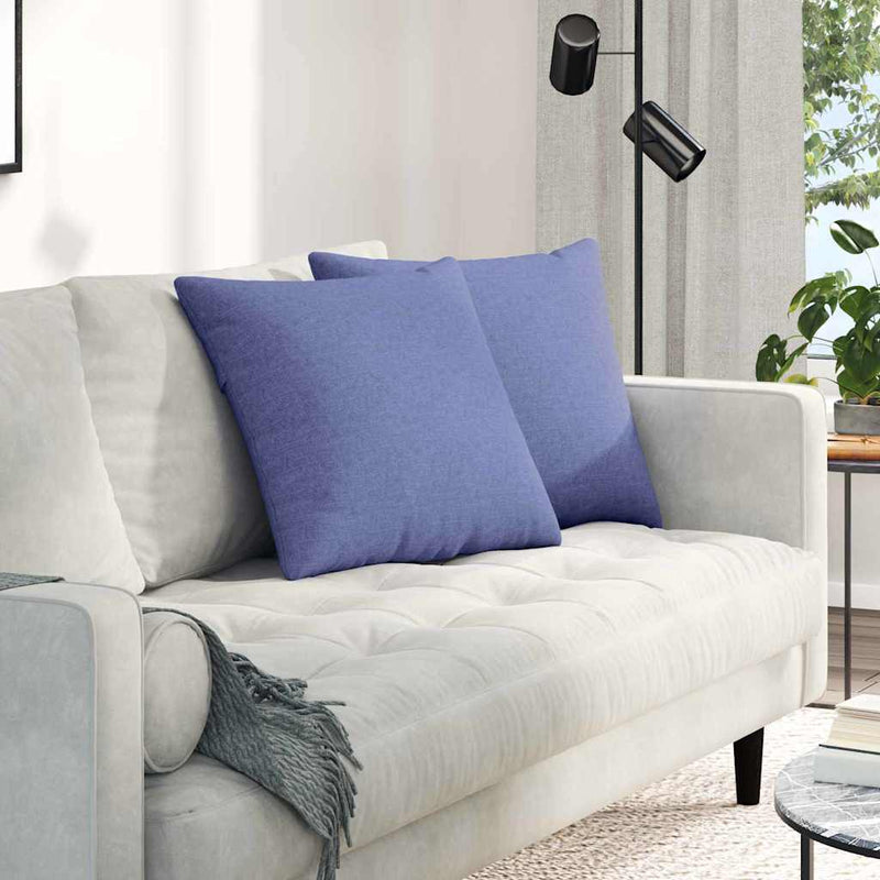 VidaXL cojines de sofá 2 piezas azul denim 50 x 50 cm tela