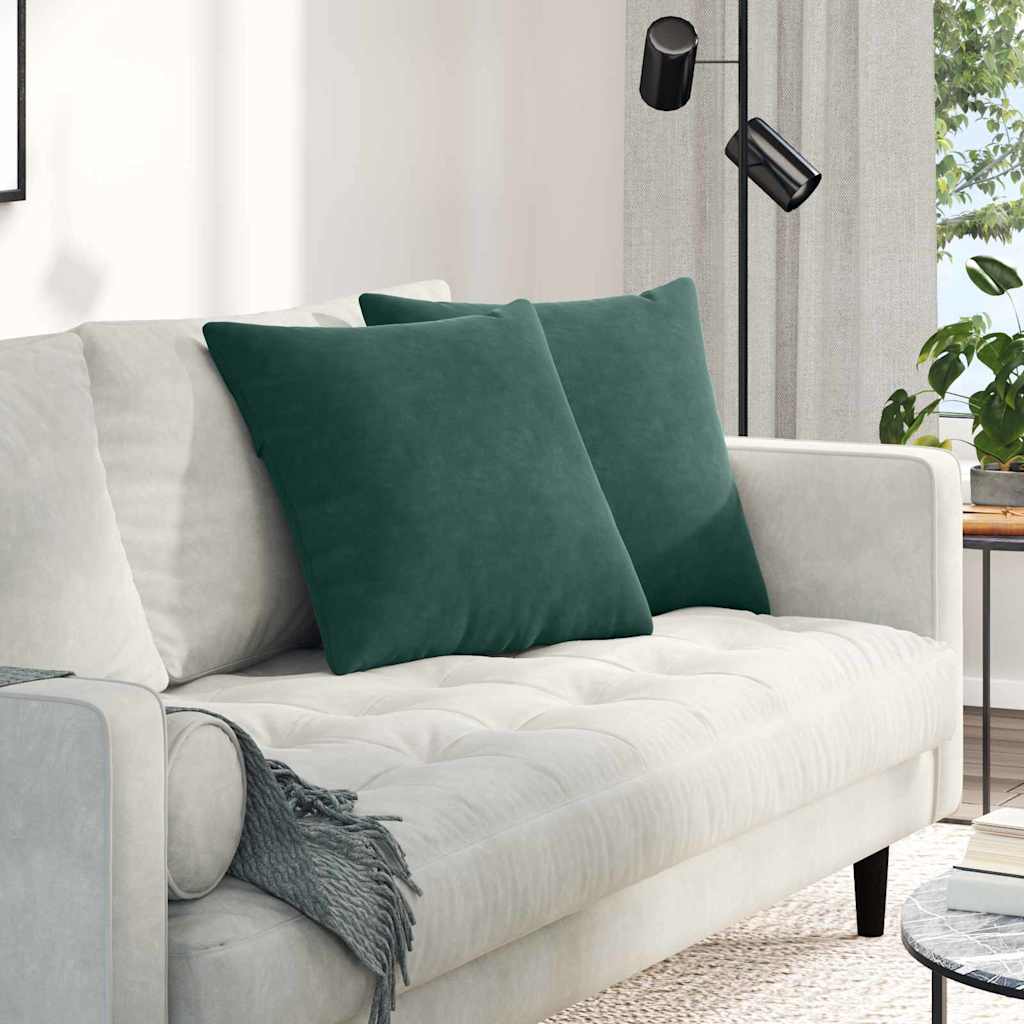 Cuscini per divano VidaXL 2 pezzi in tessuto a corde verde scuro 50 x 50 cm