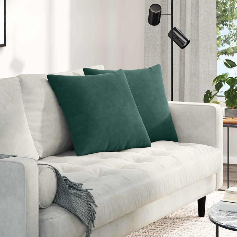 Cuscini per divano VidaXL 2 pezzi in tessuto a corde verde scuro 50 x 50 cm