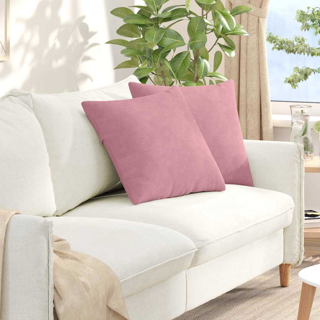 Cuscini per divano VidaXL 2 pezzi in tessuto a corda rosa 50 x 50 cm