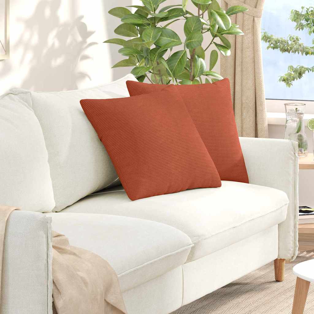 Cuscini per divano VidaXL 2 pezzi in tessuto a corde rosso-arancione 50 x 50 cm
