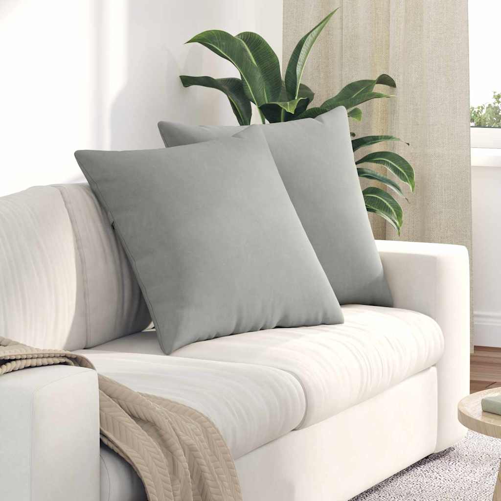 Cuscini per divano VidaXL 2 pezzi in tessuto grigio chiaro 60 x 60 cm