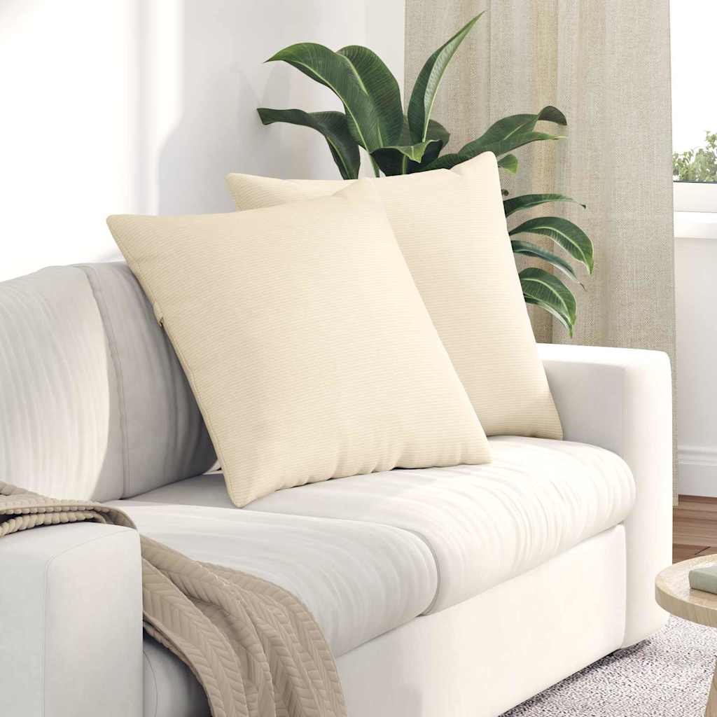 Vidaxl sofa kussens 2 stuks crème 60 x 60 cm cordstof