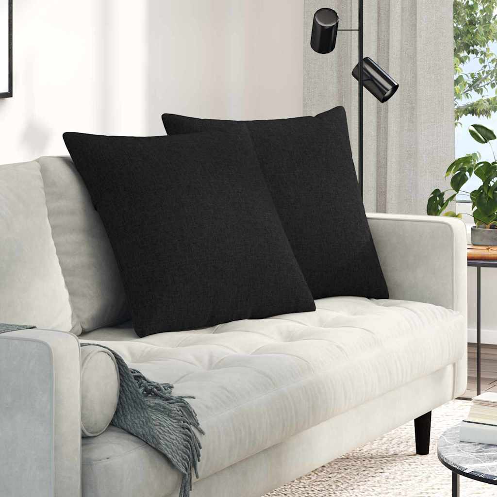 Cuscini per divano VidaXL 2 pezzi in tessuto nero 80 x 80 cm
