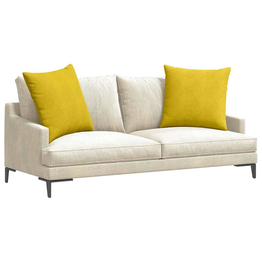 Cuscini per divano VidaXL 2 pezzi in tessuto a corda giallo 80 x 80 cm