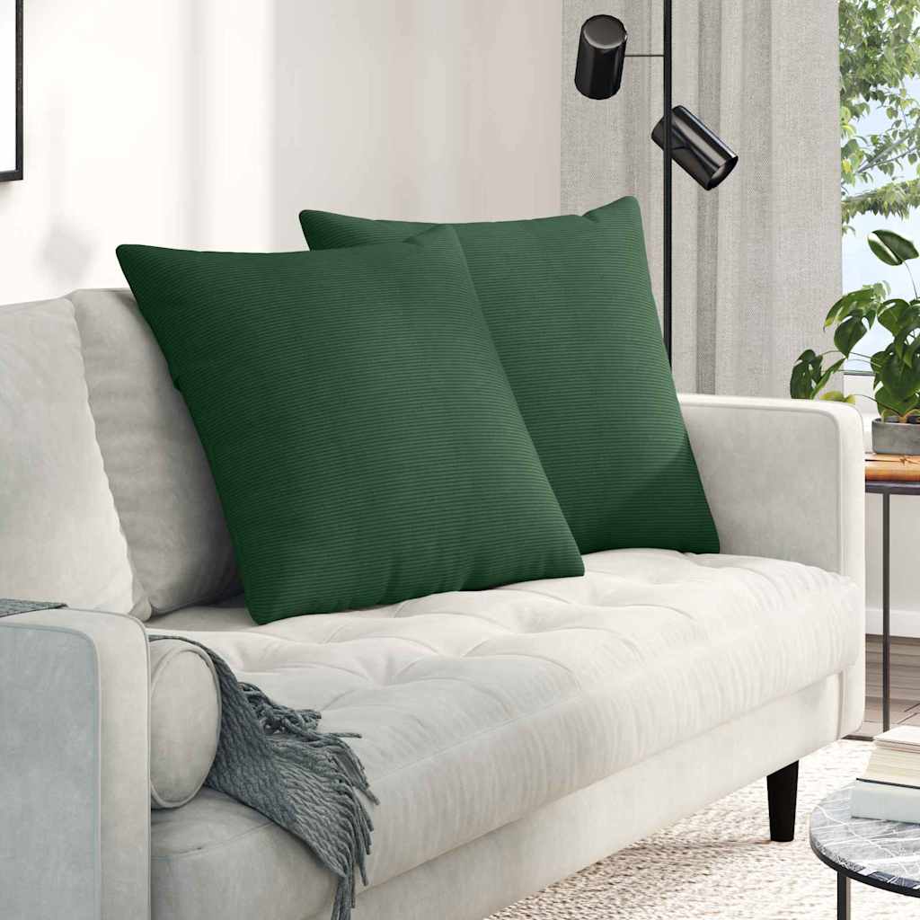 Cuscini per divano VidaXL 2 pezzi in tessuto a corde verde scuro 80 x 80 cm