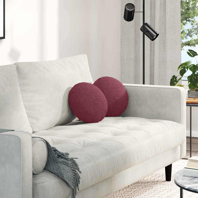 Vidaxx cojines de asiento 2 piezas rojo vino ø30 x 13 cm tela