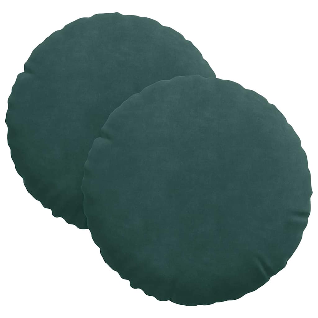 Cuscini per seduta Vidaxx 2 pezzi verde scuro ø 40 x 13 cm in velluto
