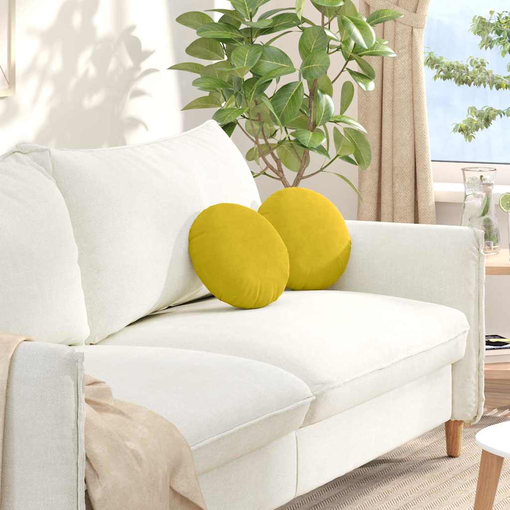 Cuscini seduta Vidaxx 2 pezzi giallo ø 40 x 13 cm velluto