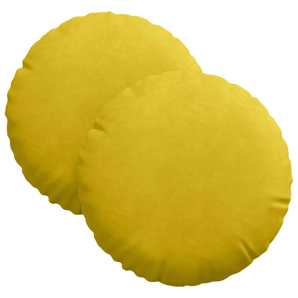 Cuscini seduta Vidaxx 2 pezzi giallo ø 40 x 13 cm velluto