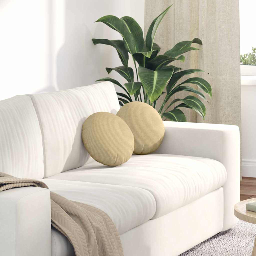 Cuscini seduta Vidaxx 2 pz grigio verde ø 30 cm tessuto di cotone