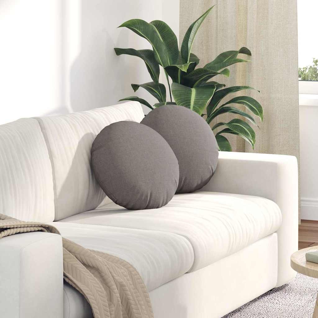 Cuscini seduta VidaXL 2 pezzi tessuto tortora ø40 x 13 cm
