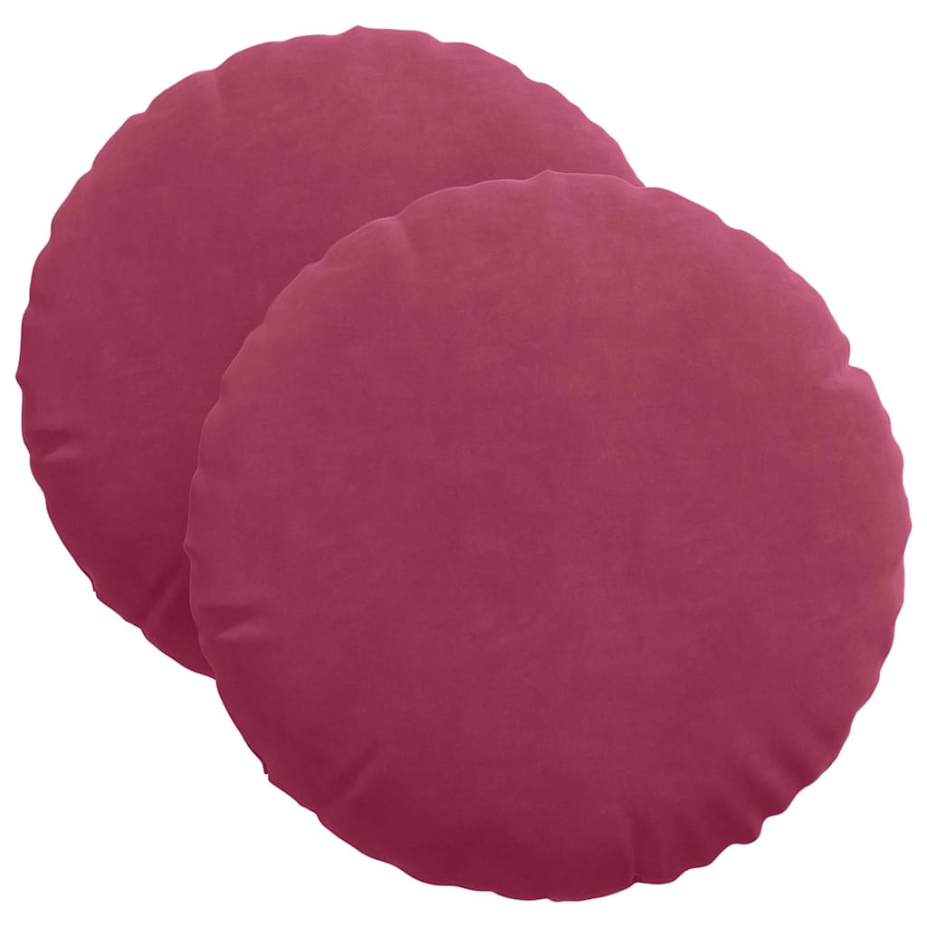 Cuscini da seduta Vidaxx 2 pezzi rosso vino ø 40 x 13 cm velluto