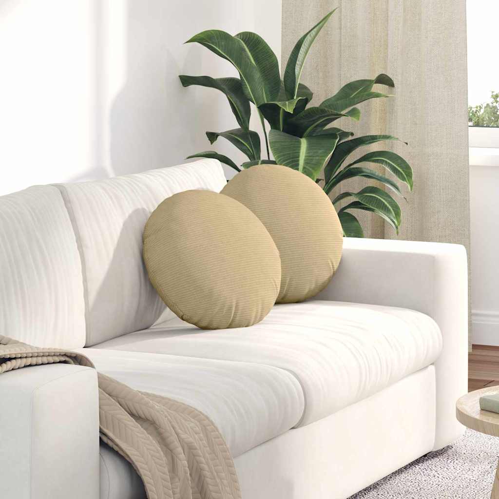 Cuscini seduta Vidaxx 2 pz grigio verde ø 40 cm tessuto di cotone