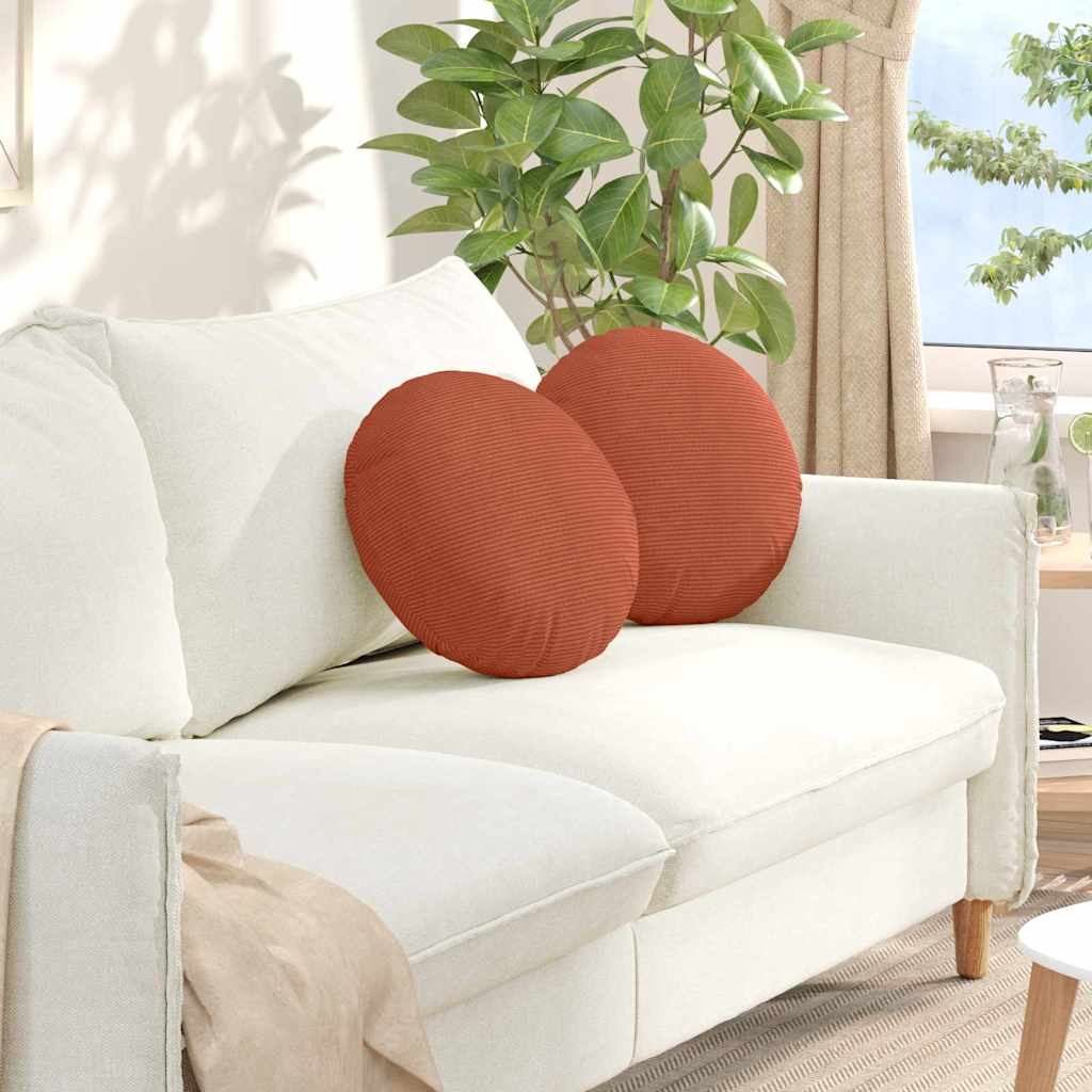 Cuscini seduta VidaXL 2 pz rosso-arancio ø 40 cm tessuto di cotone