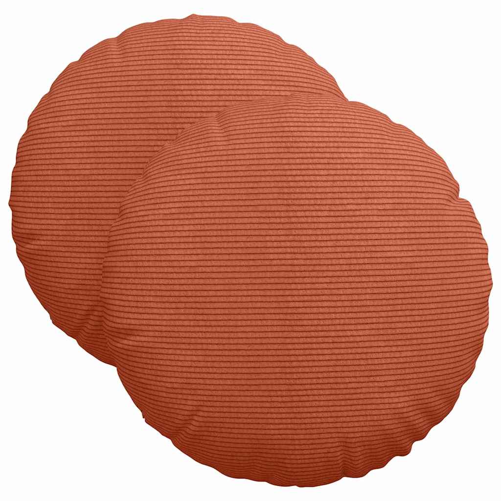 Cuscini seduta VidaXL 2 pz rosso-arancio ø 40 cm tessuto di cotone