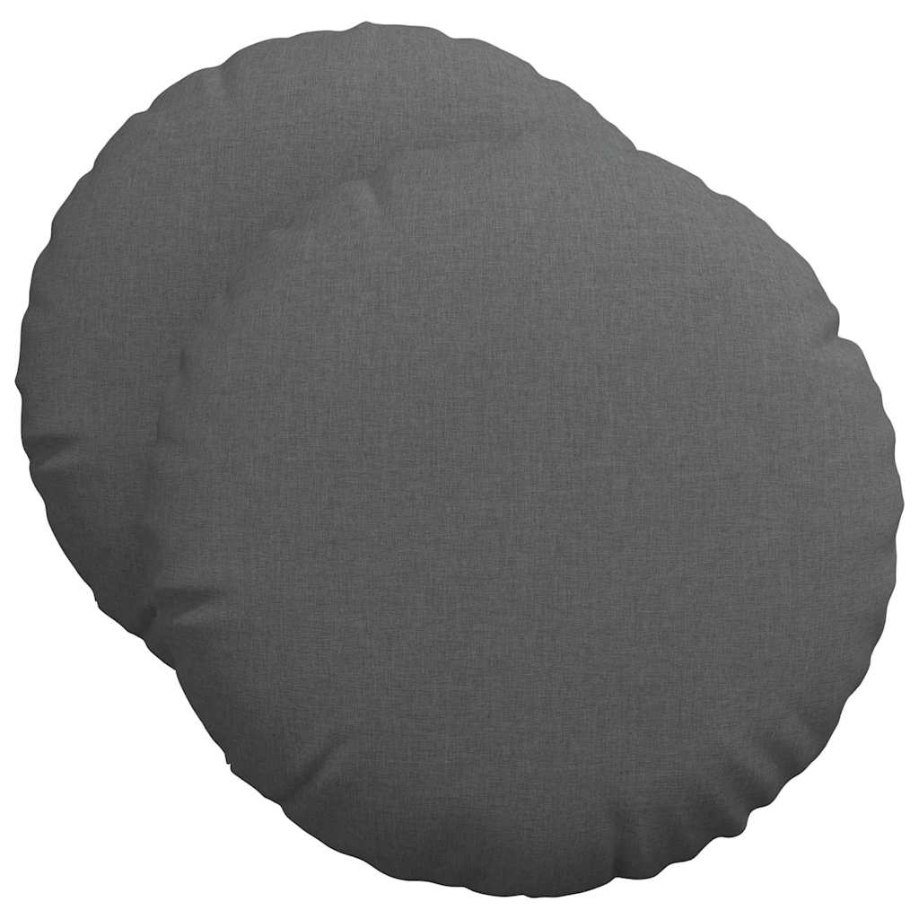 Vidaxl zitkussens 2 pcs donkergrijs ø50 x 19 cm stof