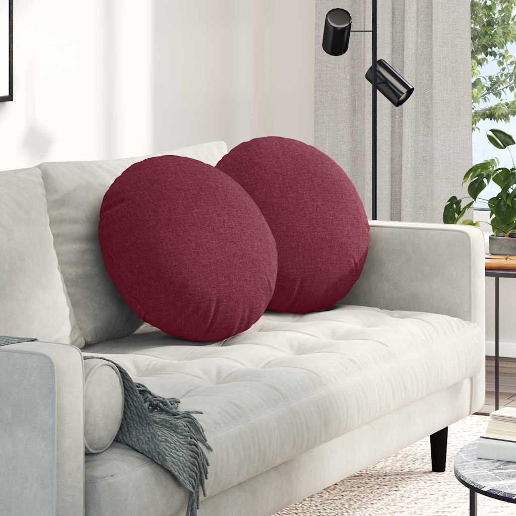 Cuscini seduta Vidaxx 2 pezzi tessuto rosso vino ø50 x 19 cm