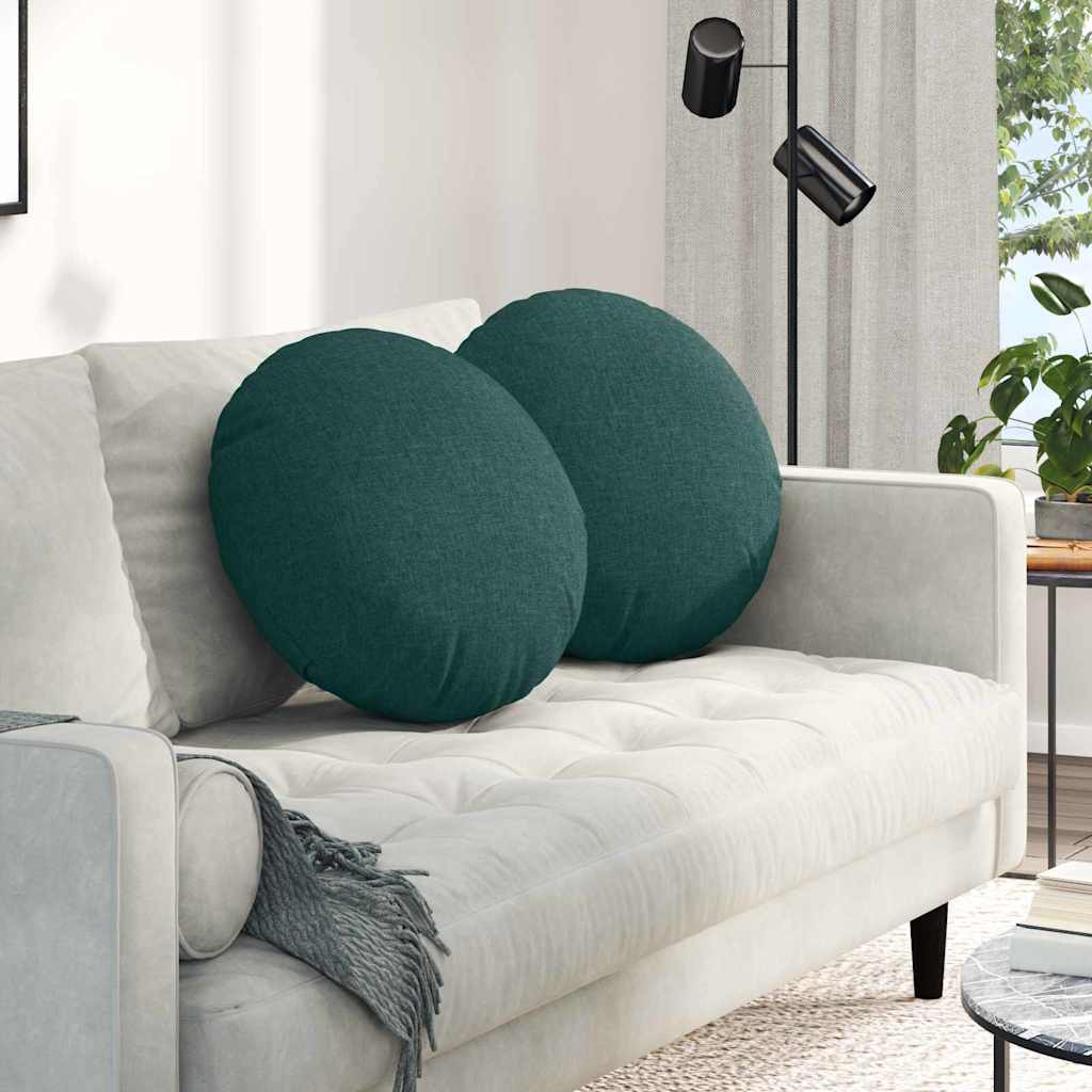 Cuscini per seduta Vidaxx 2 pezzi in tessuto verde scuro ø50 x 19 cm