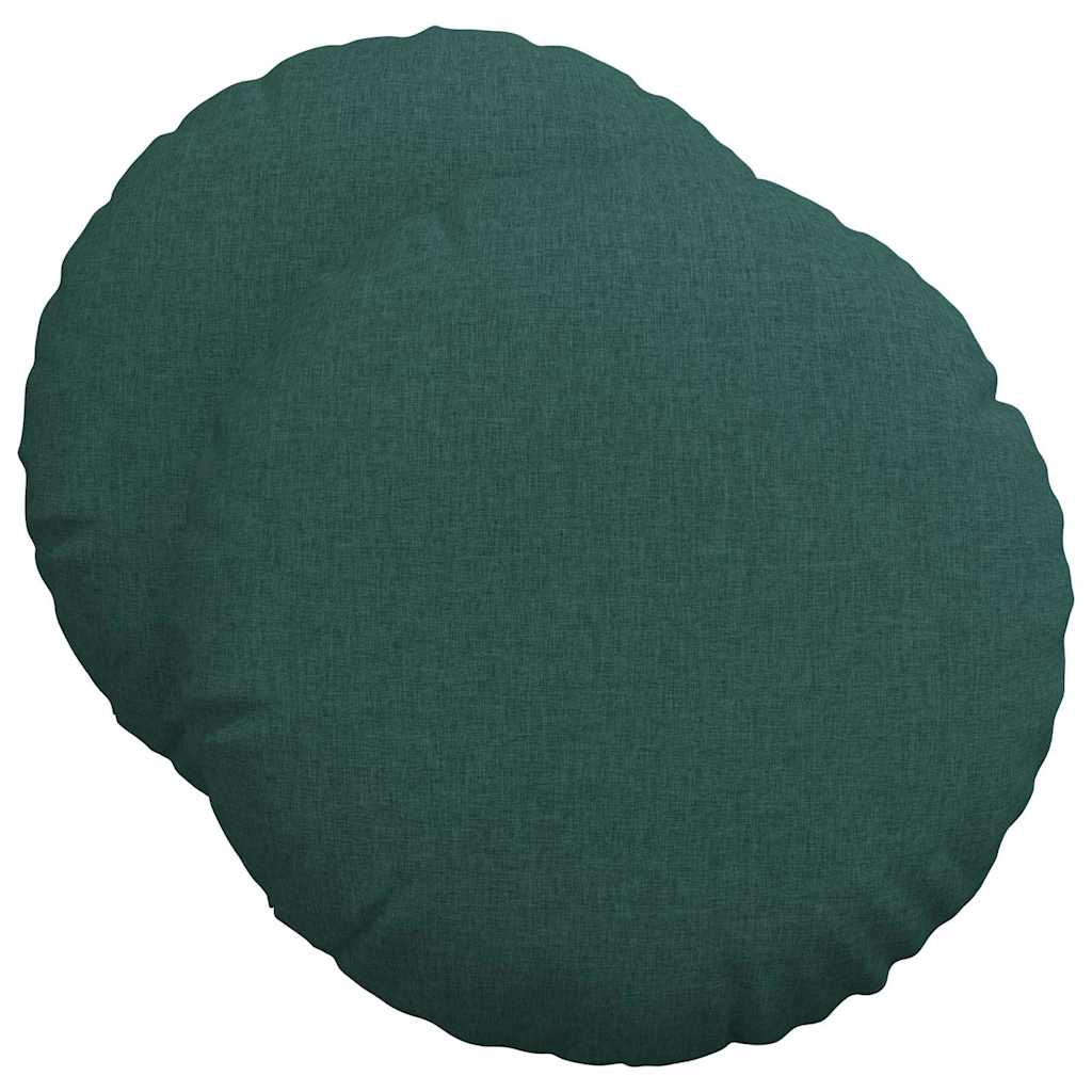 Cuscini per seduta Vidaxx 2 pezzi in tessuto verde scuro ø50 x 19 cm