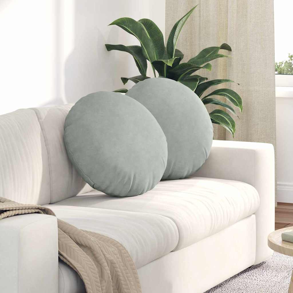 Cuscini seduta Vidaxx 2 pezzi grigio chiaro ø 40 x 13 cm velluto