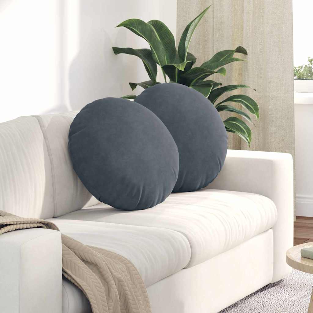 Cuscini seduta Vidaxx 2 pezzi grigio scuro ø 40 x 13 cm velluto