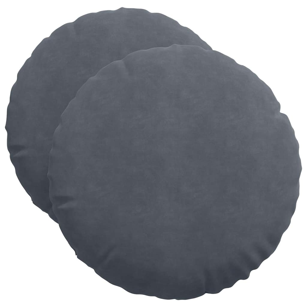 Cuscini seduta Vidaxx 2 pezzi grigio scuro ø 40 x 13 cm velluto