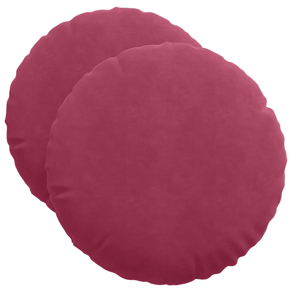 Cuscini da seduta Vidaxx 2 pezzi rosso vino ø 40 x 13 cm velluto